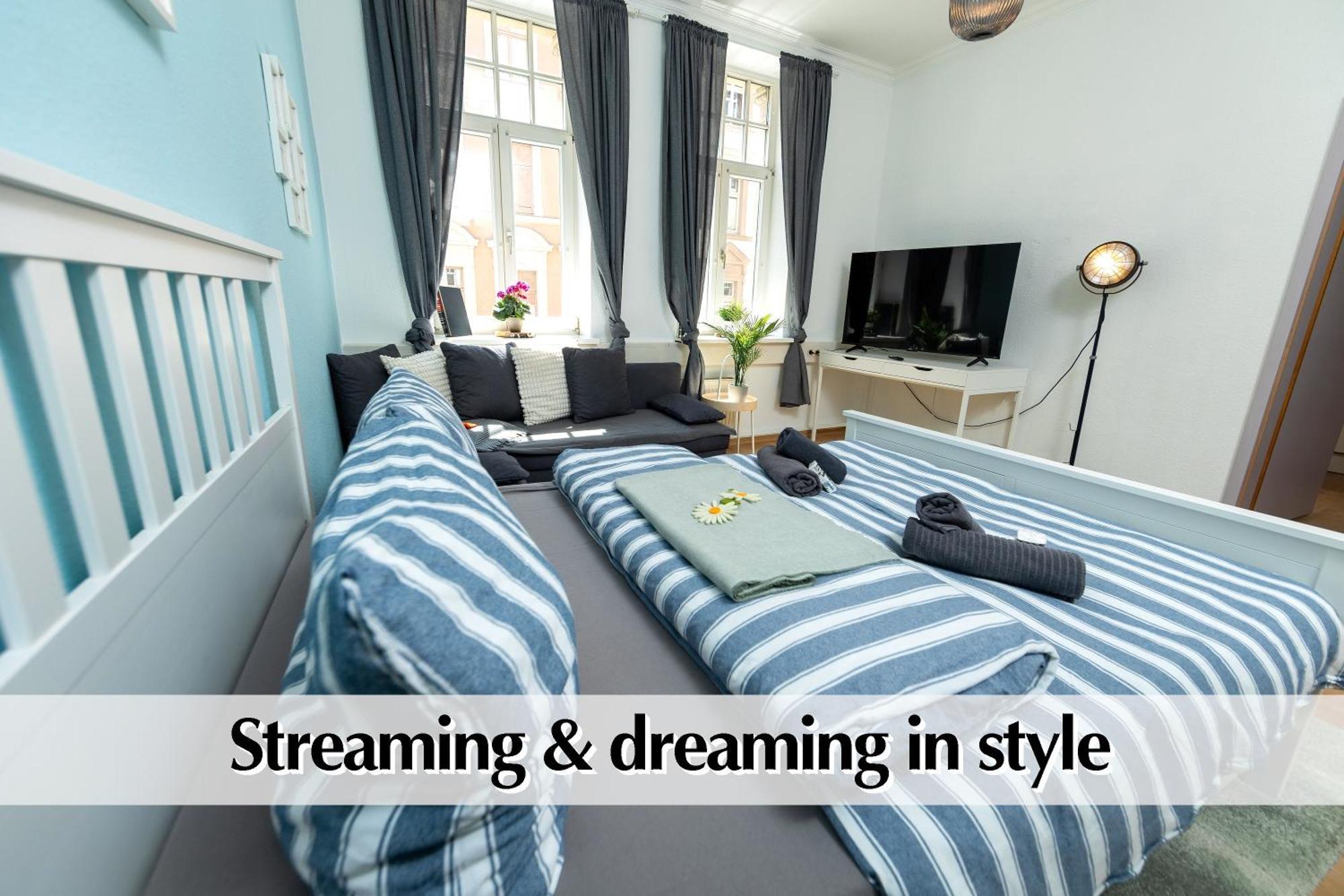 12 Fewos Im Jugendstilhaus Mit Aufzug, Terrasse, Kingsize-Bett, Smart-Tv, Etc إرفورت الغرفة الصورة