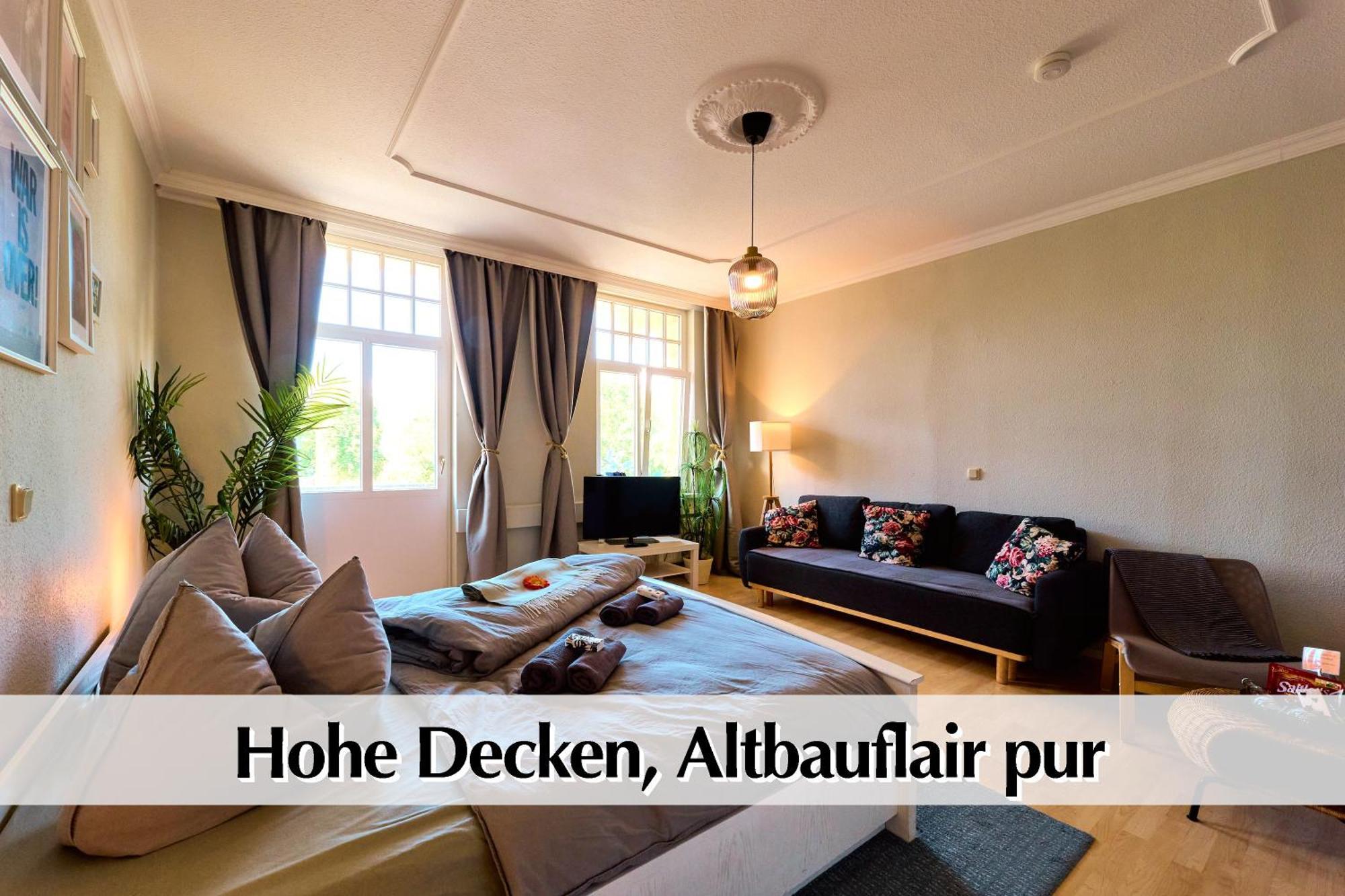 12 Fewos Im Jugendstilhaus Mit Aufzug, Terrasse, Kingsize-Bett, Smart-Tv, Etc إرفورت الغرفة الصورة