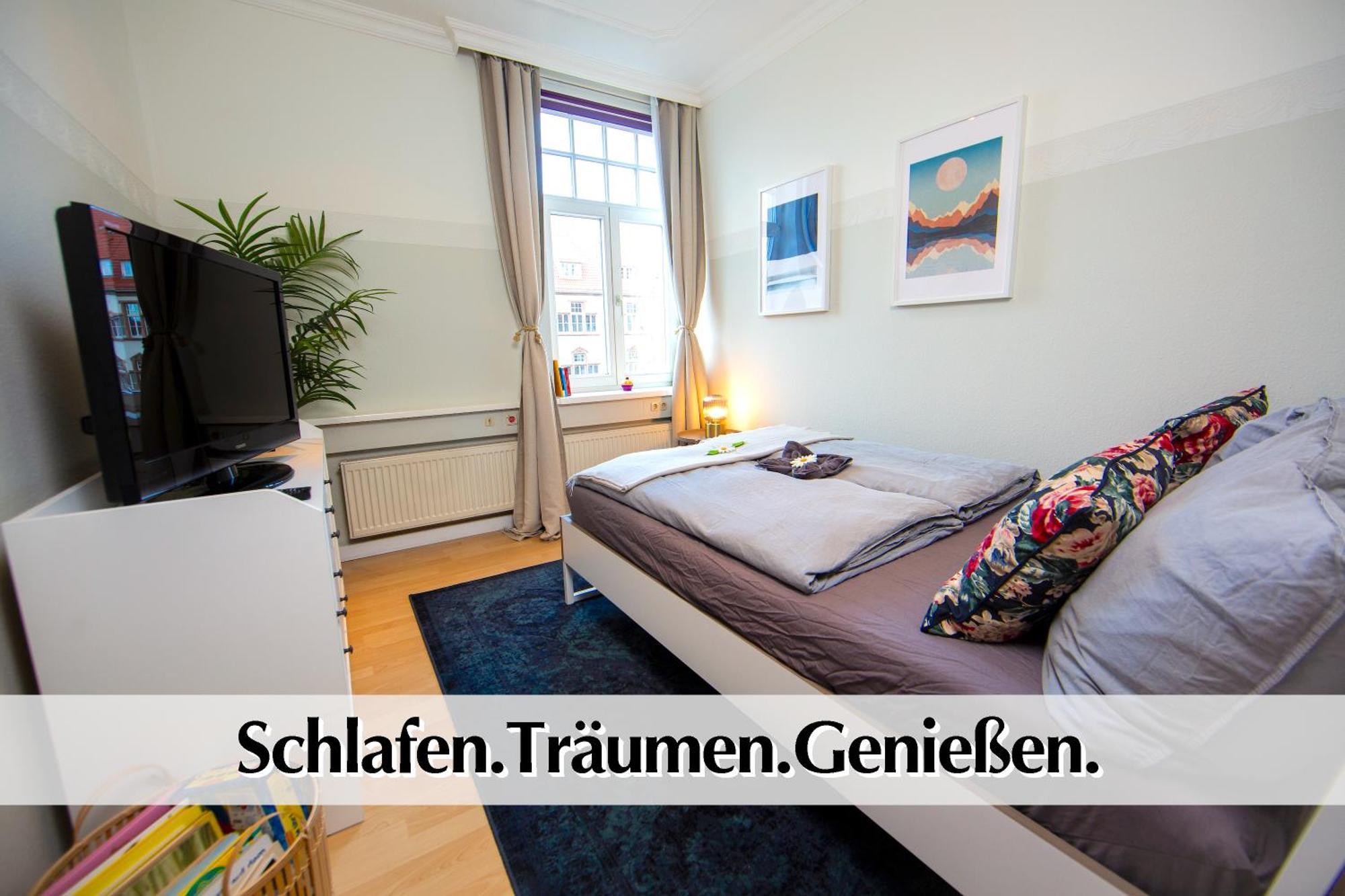 12 Fewos Im Jugendstilhaus Mit Aufzug, Terrasse, Kingsize-Bett, Smart-Tv, Etc إرفورت الغرفة الصورة
