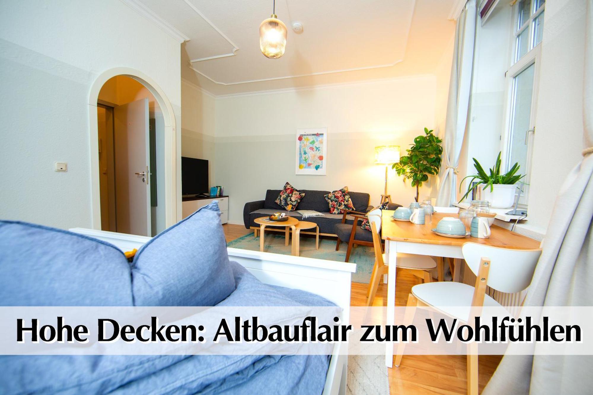 12 Fewos Im Jugendstilhaus Mit Aufzug, Terrasse, Kingsize-Bett, Smart-Tv, Etc إرفورت الغرفة الصورة