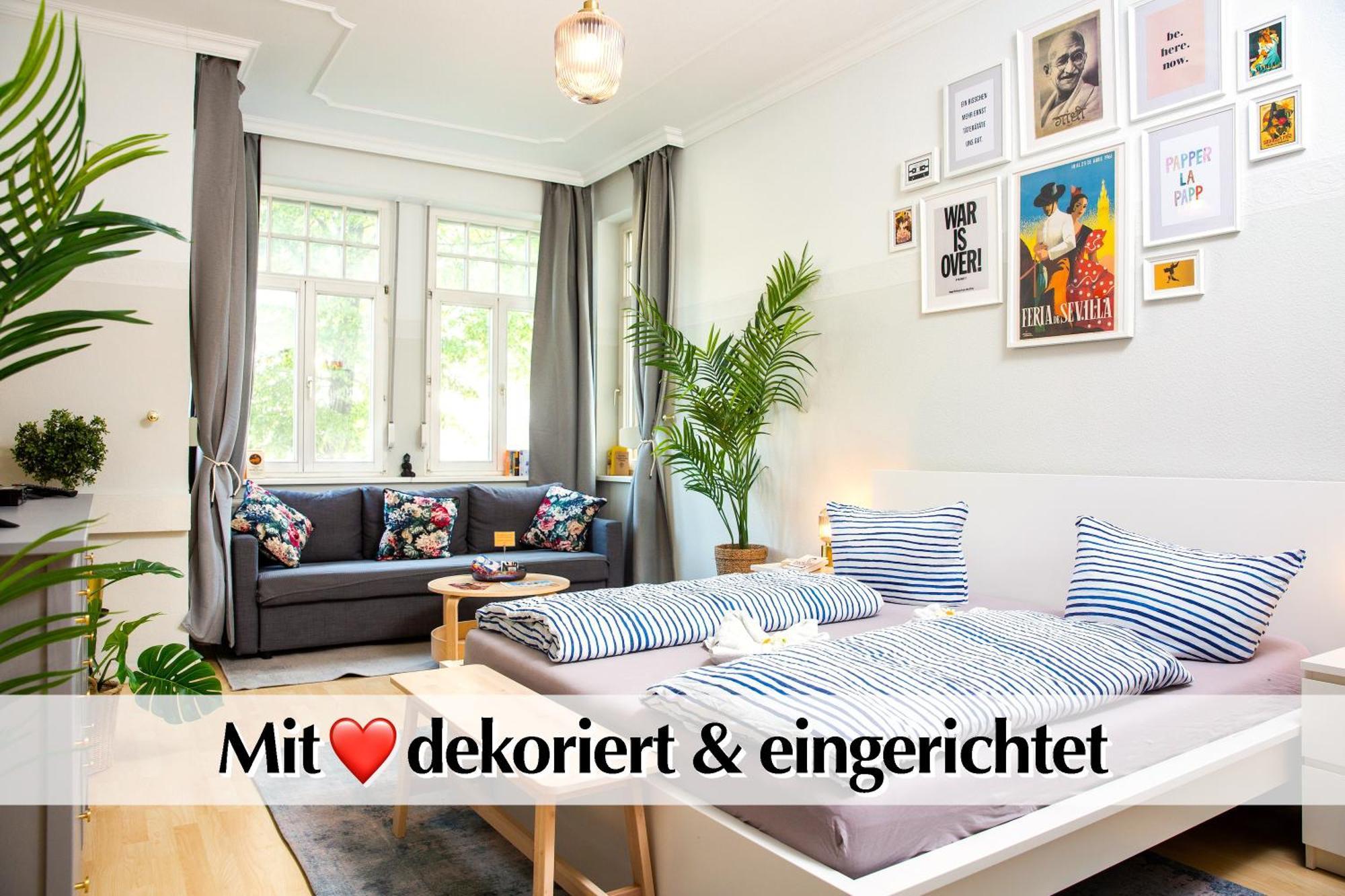 12 Fewos Im Jugendstilhaus Mit Aufzug, Terrasse, Kingsize-Bett, Smart-Tv, Etc إرفورت الغرفة الصورة